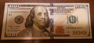 Rare $100 Dollar Bill With A Star In The Serial