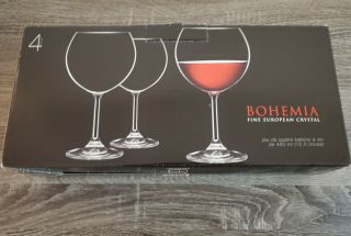 Set Of 4 Bohemia Fine European Crystal Wine Glasses - 460ml -