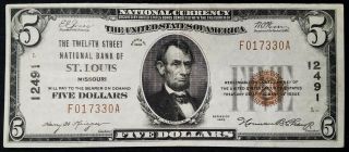 1929 $5.  00 Dollars Nat 