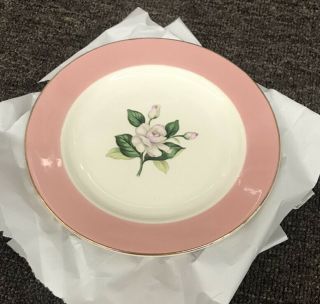 Homer Laughlin Salad/dessert Plates Set Of 5 Pink Floral
