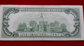 Us Paper Money 100 Bill Green Seal 1934