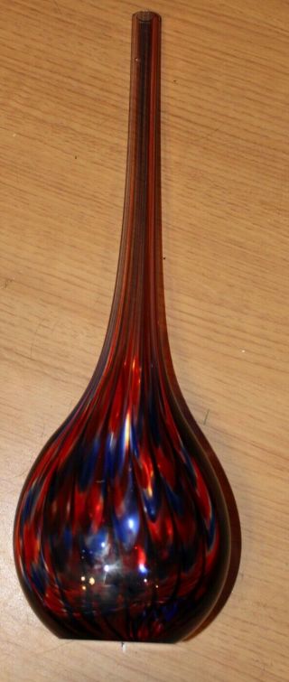 Elio Raffaeli Murano Italian Art Glass 14 " Bud Vase Signed