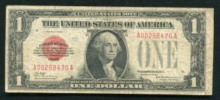 Fr.  1500 1928 $1 Red Seal Legal Tender United States Note Very Fine