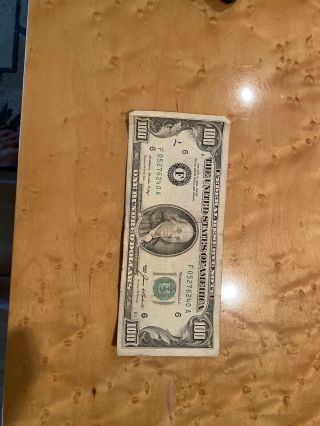 Old $100 Dollar Bill Series 1985 Federal Reserve Bank