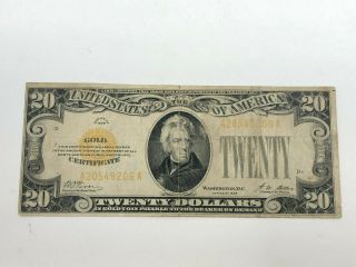 1928 $20 Gold Certificate - Twenty Dollar Currency Us Note - A20549206a