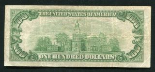 1934 - A $100 ONE HUNDRED DOLLARS FRN FEDERAL RESERVE NOTE YORK,  NY VF 2