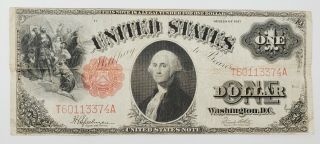 Series 1917 United States Washington Large $1.  00 One Dollar Circulated Bill Note