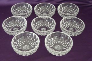 Val St Lambert Signed Clear Cut Crystal Imperial Star Fruit Bowls - Set Of 8