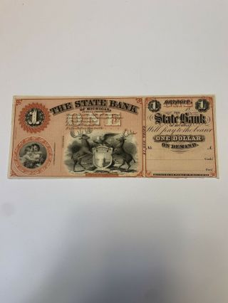 The State Bank Of Michigan,  Detroit $1
