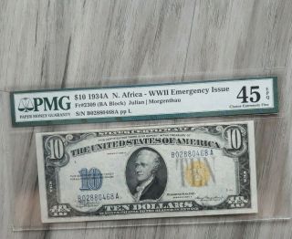 1934 A $10 Yellow Seal Silver Certificate Ten Dollar Bill Federal Reserve Note