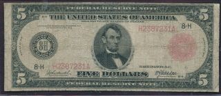 Fr.  839b $5 1914 Red Seal Federal Reserve Note.