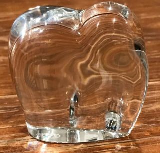Baccarat France Crystal Art Glass Elephant Figurine Paperweight 3”x 3”