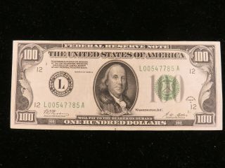 1928 Us $100 Dollar Federal Reserve Note Z738