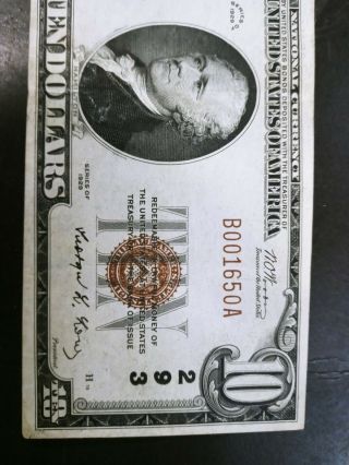 1929 type 1 $10 First National Bank of Bloomsburg Pennsylvania note 3