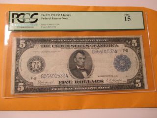 Fr.  870 1914 $5 Federal Reserve Note (chicago)
