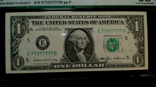 1985 One Dollar PMG GEM UNC 65 EPQ GREAT SERIAL NUMBER RICHMOND NOTE $1 BILL 2