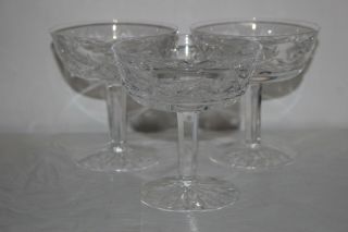 Set Of 3 Waterford Lismore Pattern Crystal 4 - 1/8 " Sherbet/champagne Goblets