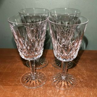 Set Of 4 Waterford Crystal Lismore Pattern Water Goblets Stemware Glasses
