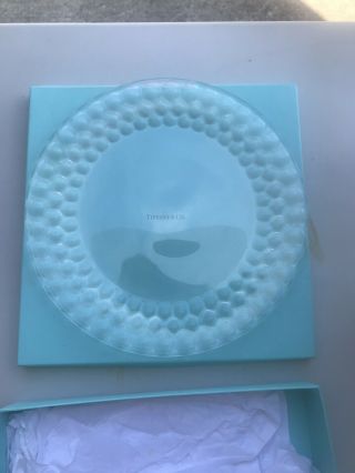 Tiffany & Co.  Honeycomb Crystal Platter 12 1/2” Diameter Serving Tray