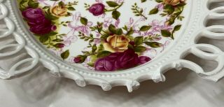 Broken Royal Albert Old Country Roses Platter - Good For Crafts or Mosaics 2
