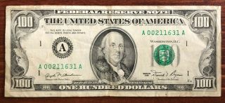 1981 A Federal Reserve One Hundred 100 Dollar Franklin Note Bill - Boston Bank