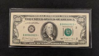 1990 (b) $100 One Hundred Dollar Bill Star Note,  000 Serial.  York