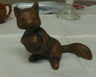 Vintage Brown Treasure Craft Squirrel With Nut Figurine