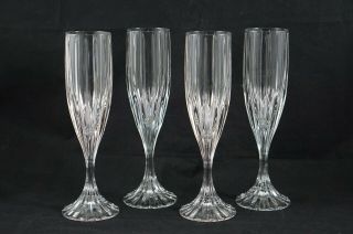 Mikasa Park Lane Set Of 4 Fluted Champagne Glasses 8 5/8 " Lead Crystal