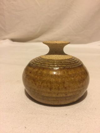 Studio Pottery Bud Weed Pot Vase Signed