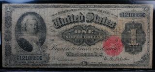 Series 1891 $1 Silver Cert " Martha Washington " Surprisingly Intact Very Good
