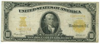 1907 $10 Ten Dollar Large Size Gold Certificate (fr 1172) Teehee - Burke