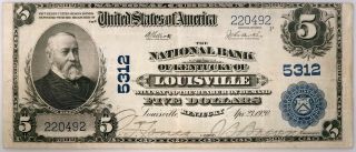Series Of 1902 $5.  00 Nat 