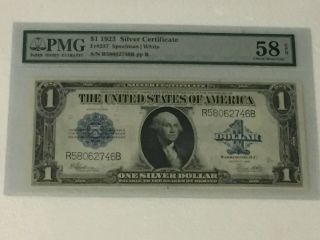 1923 U S Large Size $1.  00 Silver Certificate Speelman/white Pmg 58epq
