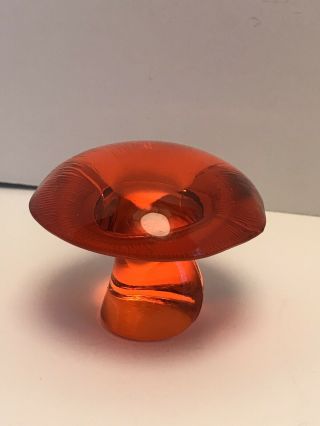 Vintage Mushroom Paperweight Viking Glass Mid Century Hand Crafted 3x2.  5 In Aprx 2