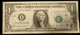 2003 A $1 Federal Reserve Note San Francisco RADAR 56399365 in gem pack 3