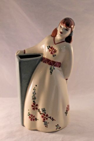 Vintage California Female Figure With Vase 10 "