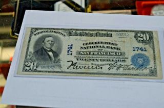 1902 $20 The Crocker National Bank Of San Francisco,  Ca Ch.  3555