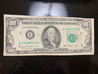 United States One Hundred Dollar Bill $100 Usd Federal Reserve Note Series 1981