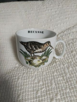 One Vintage " Becasse " Woodcock Demitasse Cup Porcelaine D 