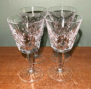 Set Of 4 Waterford Crystal Lismore Pattern Claret Wine Stemware Glasses 5 7/8 "