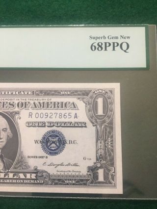 Fr 1621 1957b $1 Silver Certificate Ra Block Gem Unc Pmg 68ppq