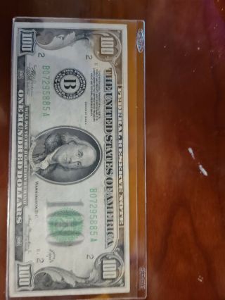 1934 A $100 Dollar Federal Reserve Note Washington D.  C Green Seal Circulated