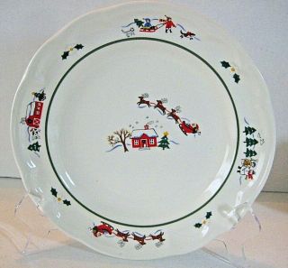 Pfaltzgraff Christmas Snow Village Holiday 9.  25 " Luncheon Plate - Perfect Cond