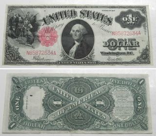 1917 United States Large Size One Dollar $1 Note,  Vf,  N85872634a