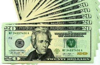5 2013 Uncirculated $20 Twenty Dollar Bills Sequential Consecutive Serials