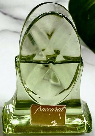 Baccarat Tranquillity Business Or Place Card Holder Light Green Signed