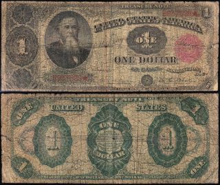Circulated 1891 $1 " Stanton " Treasury Note B937529