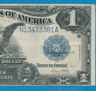 $1.  00 1899 Fr.  236 Black Eagle Blue Seal Silver Certificate