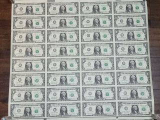 2006 Uncirculated Us $1 Uncut Sheets Of 32 Notes - Shipped In Tube