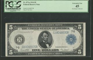 Fr 871a Pcgs 45 Five Dollars ($5) Series Of 1914 Federal Reserve Note Chicago